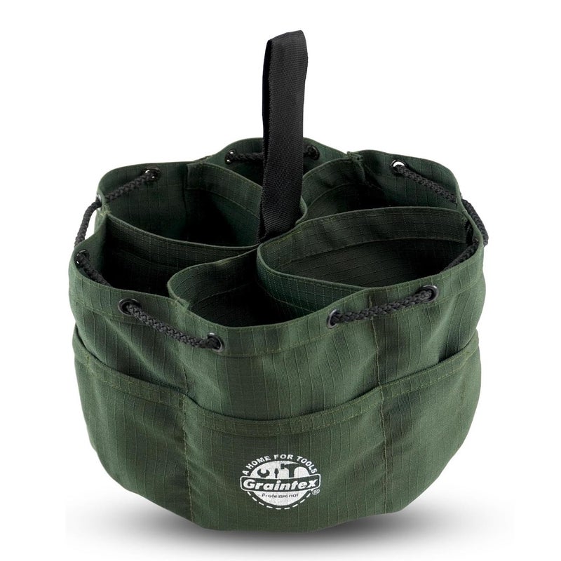 Graintex 18 Pockets Grab Bag Rip-stop Canvas Drawstring Closure, Small Part Organizer Pouch, Small Tools, Screws, Parts, Parachute Tool Bag for Efficient Storage - Hunter Green - Image 4